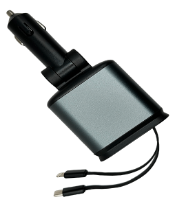 4‑in‑1 Fast Car Charger with Type‑C & USB | PD 3.0 Quick Charging Adapter